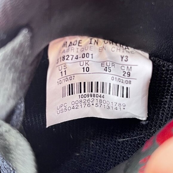 Nike Air Force 1 Low Black Size 11 Black & Red 318274-001 2007 - Picture 11 of 16